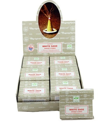 WHITE SAGE DHOOP CONES